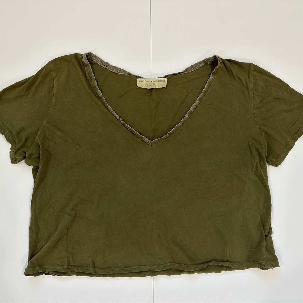 Urban Outfitters Olive Green Basic Tee - MEDIUM